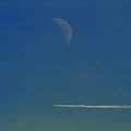 The moon and an airplane
