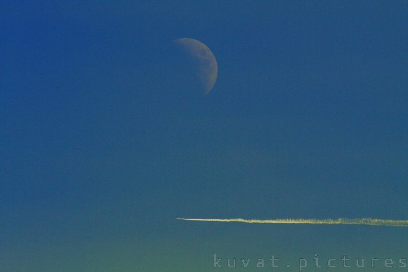 The moon and an airplane