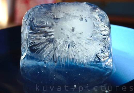 Drilled ice cube